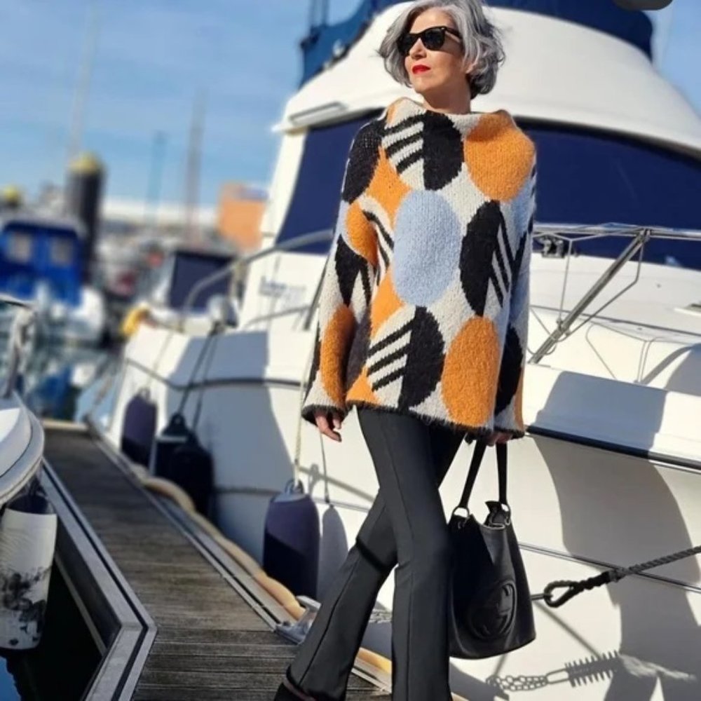 Zara Multicolored Jacquard Knit Sweater